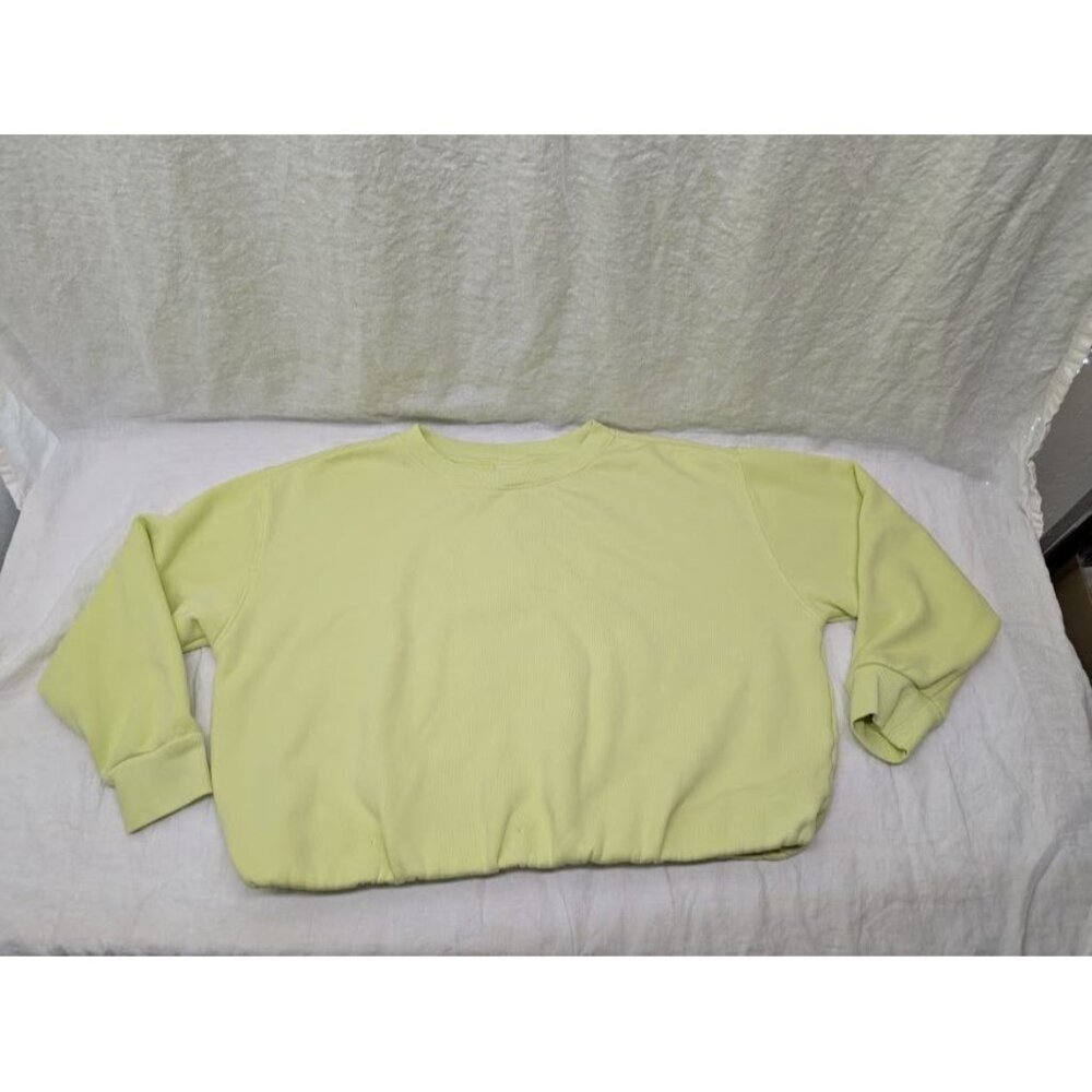 Universal Thread women's XL neon yellow cropped long sleeve sweatshirt E6 - Picture 8 of 8
